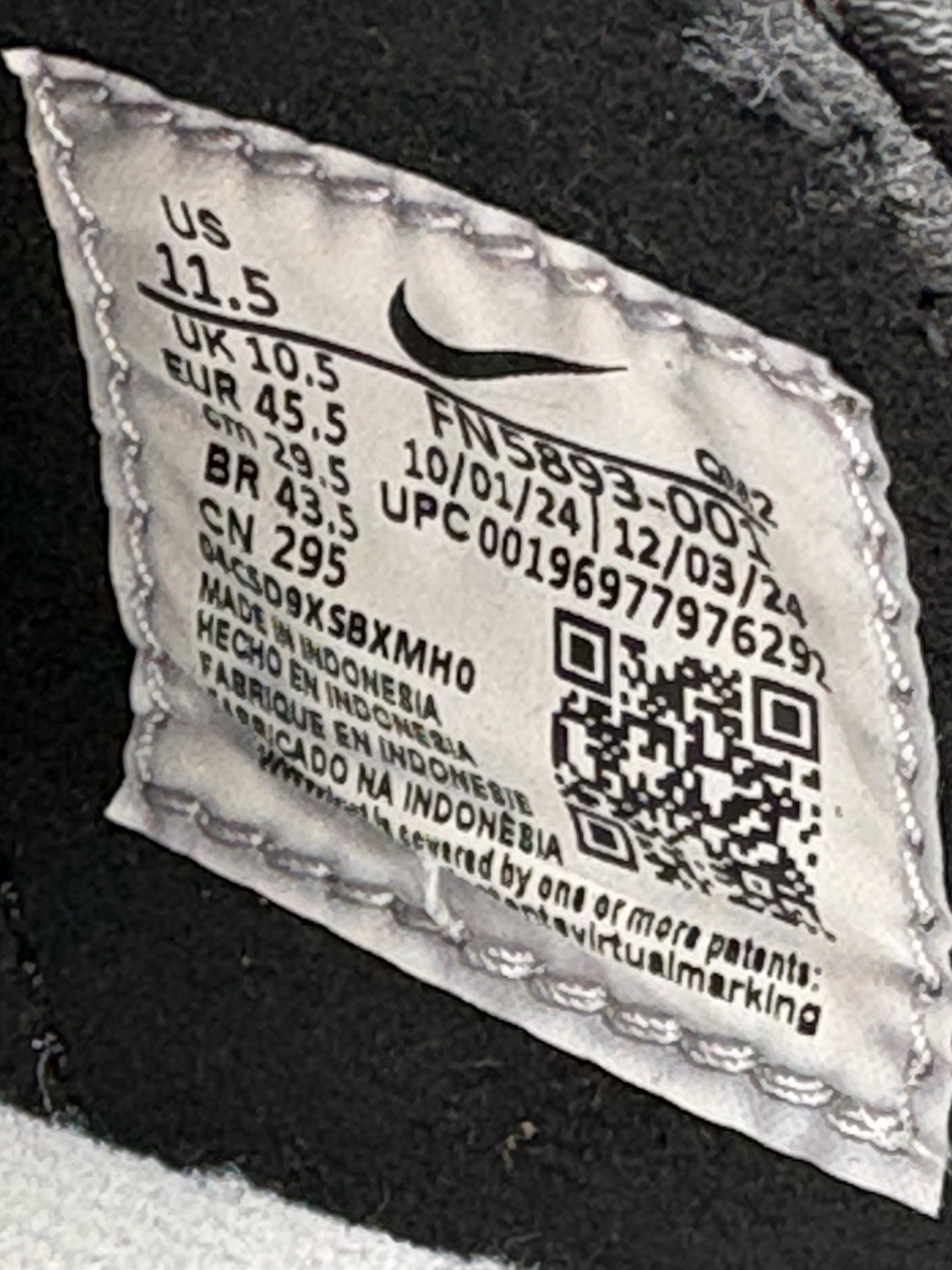 Nike Men’s SB Janoski+ Slip Size 11.5 Black White |FN5893-001|
