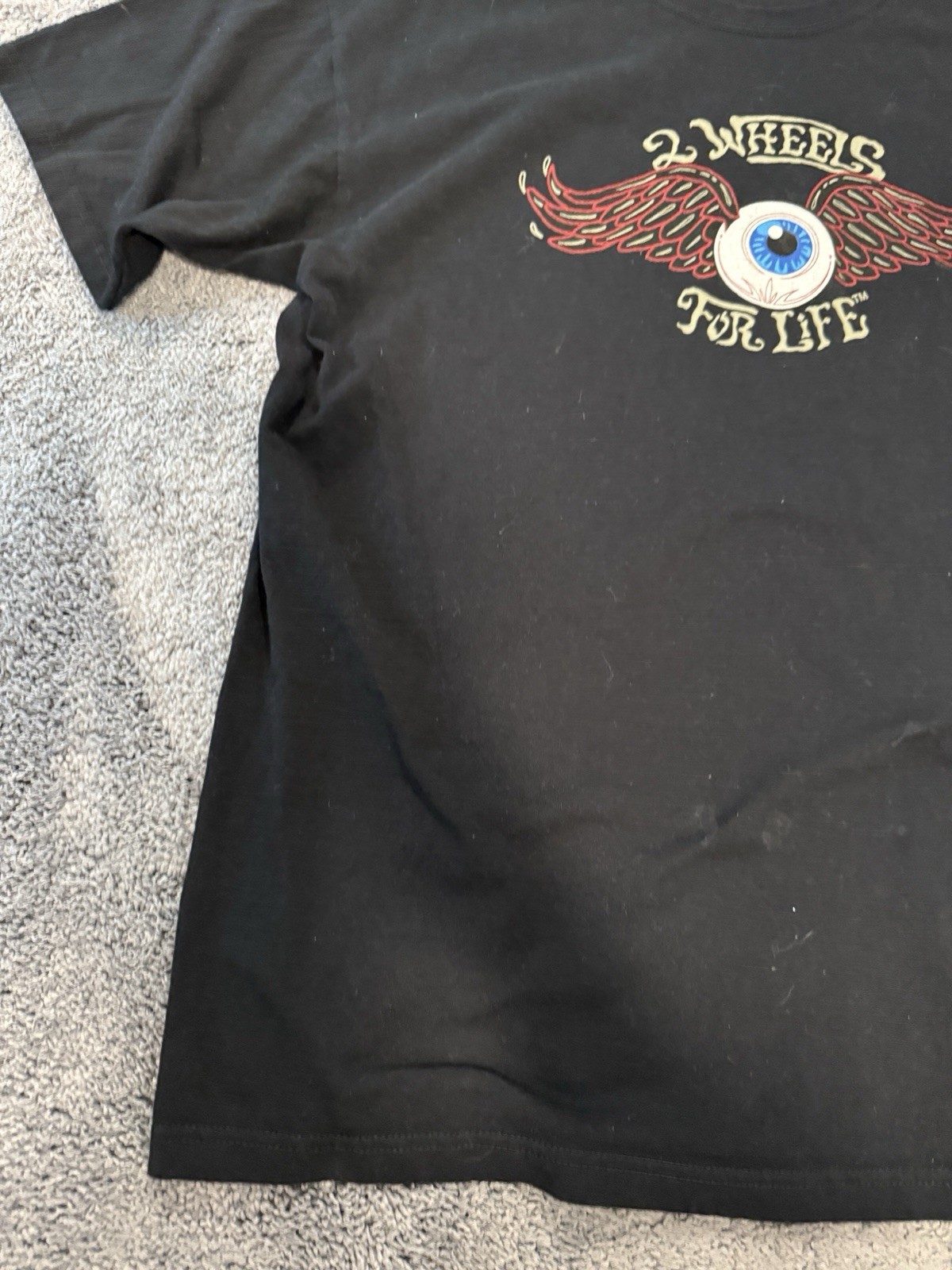 Hot Leathe Legendary Eye Roses Graphic T-Shirt Black XL Vintage Style Streetwea.