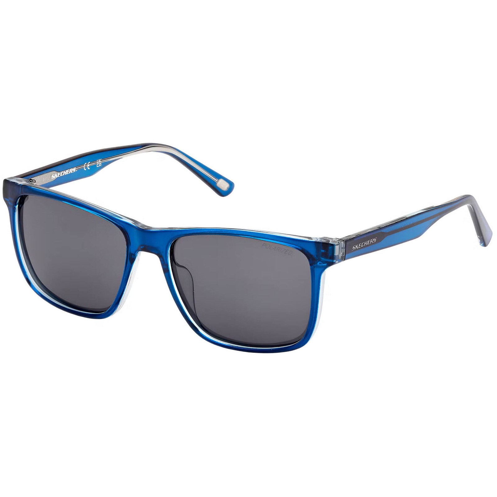 Skechers Men’s Sunglasses Shiny Blue Injected Plastic Square Frame SE00047 5490D