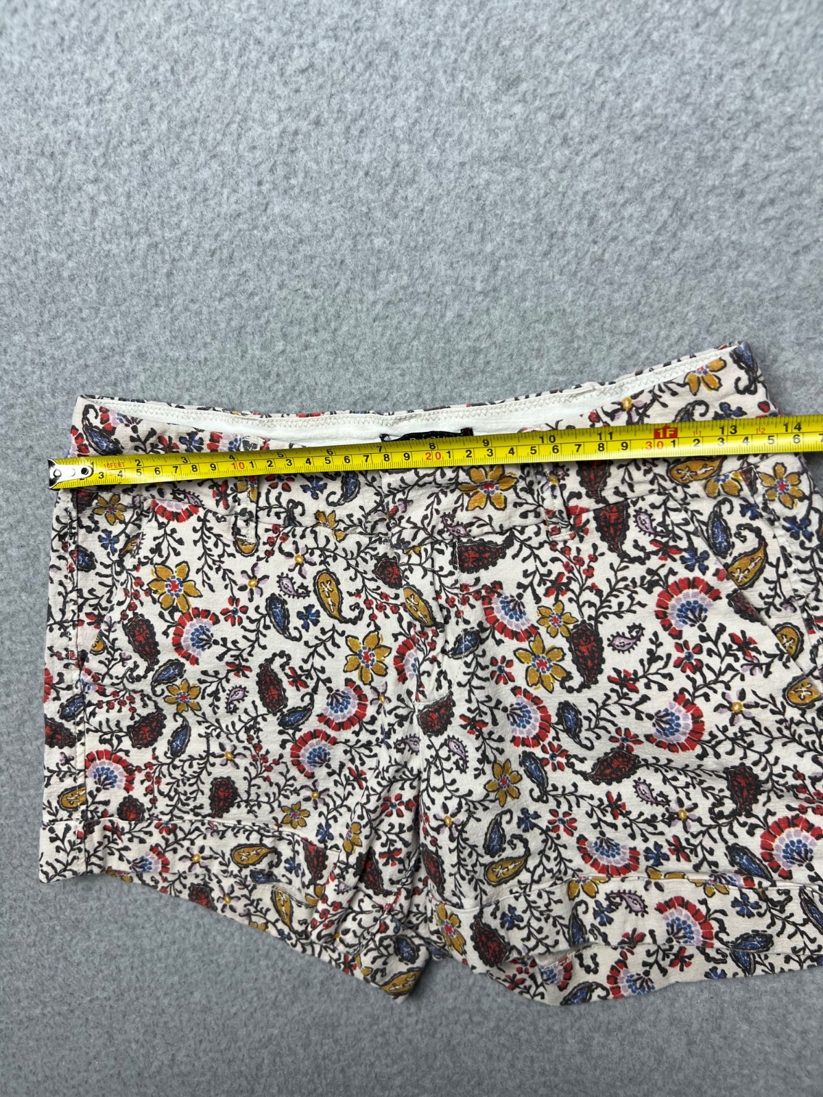 Dear John Finnegan Roll Cuff Printed Paisley Shorts Size 27 Casual Comfort Boho