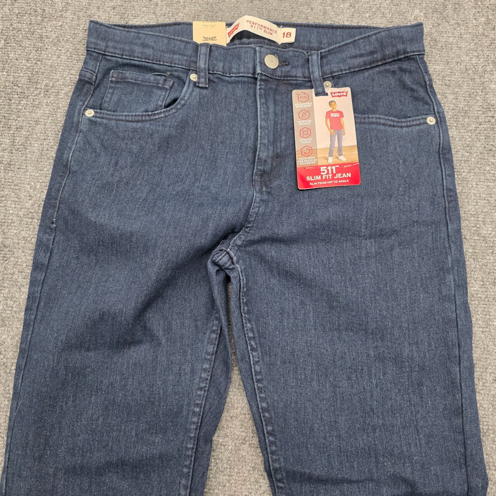 NEW Levis Boys Jeans Performance 511 Slim Fit Size 18 Reg 29X31 Adjustable Waist
