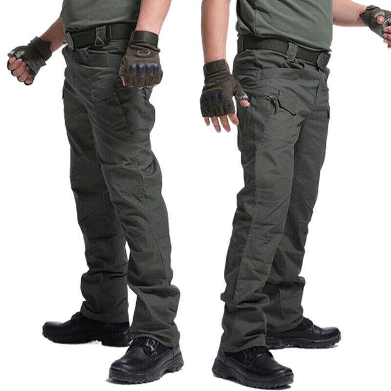 Men’s Pants Cargo Tactical Work Combat Pants Outdoor Hiking Waterproof Trousers