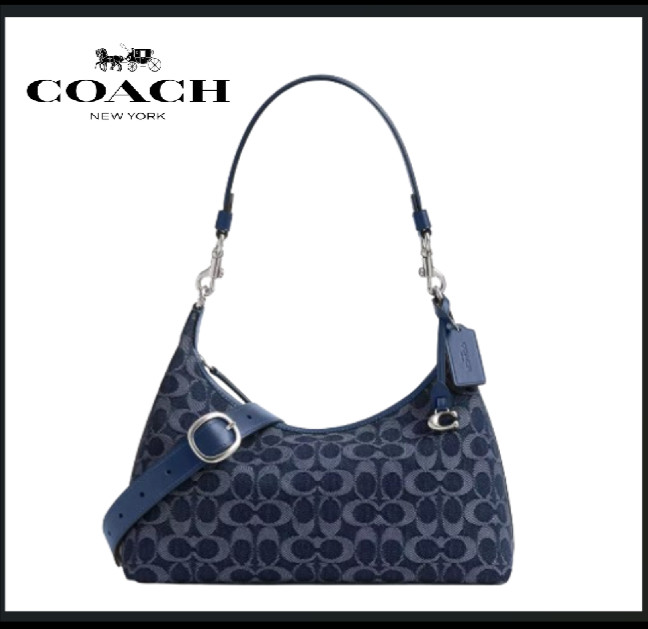 COACH CAM24 Juliet Shoulder Bag In Signature Denim Crossbody Bag Outlet New SMM