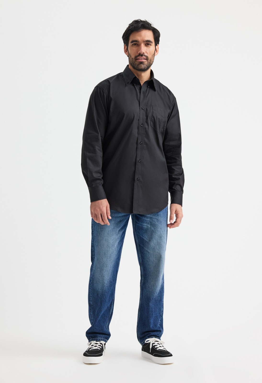 Uneek Men’s Pinpoint Oxford Full Long Sleeve Shirt Formal Dress Office UC701