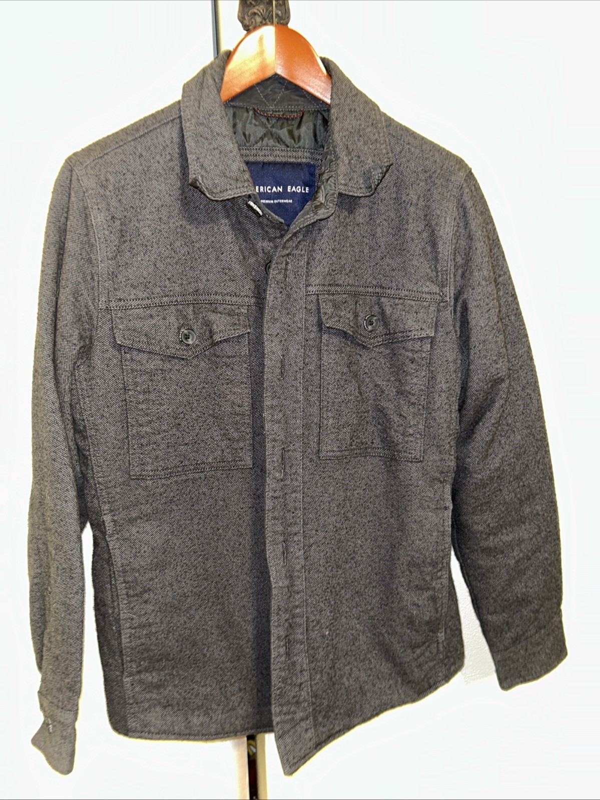 Men’s American Eagle 100%cotton Gray Coat Size Small Pre-owned Excellent