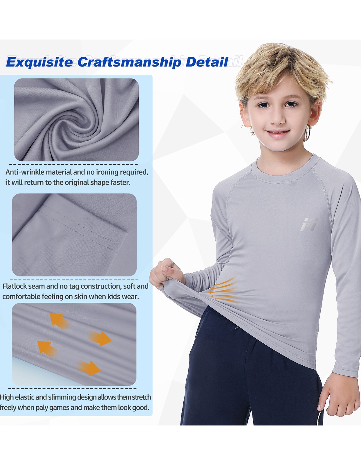 2Packs Boys Autumn Long Sleeve Shirt for Outdoor Play School Casual Daily Wear
