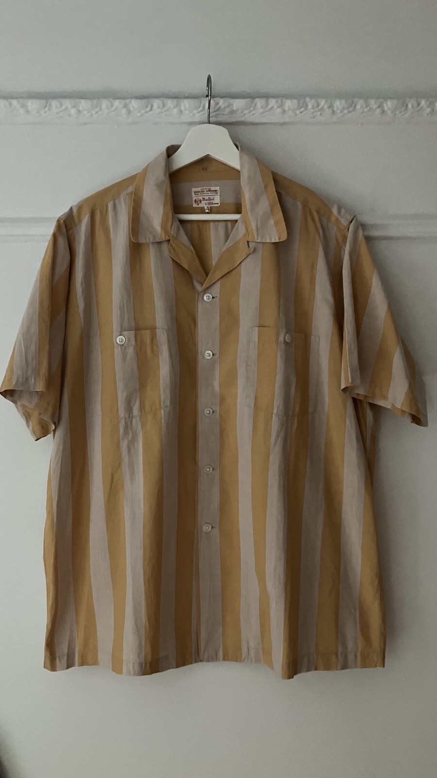 Vtg MacNeil by Hathaway Striped Shirt English Gingham Cotton Size L / 16-16.5