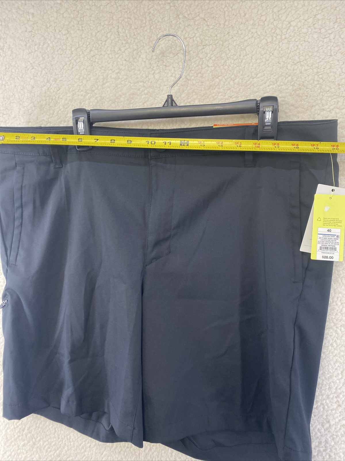 All in Motion Quick Dry UPF 50 Moisture Wicking Cargo Golf Shorts Black Size 40