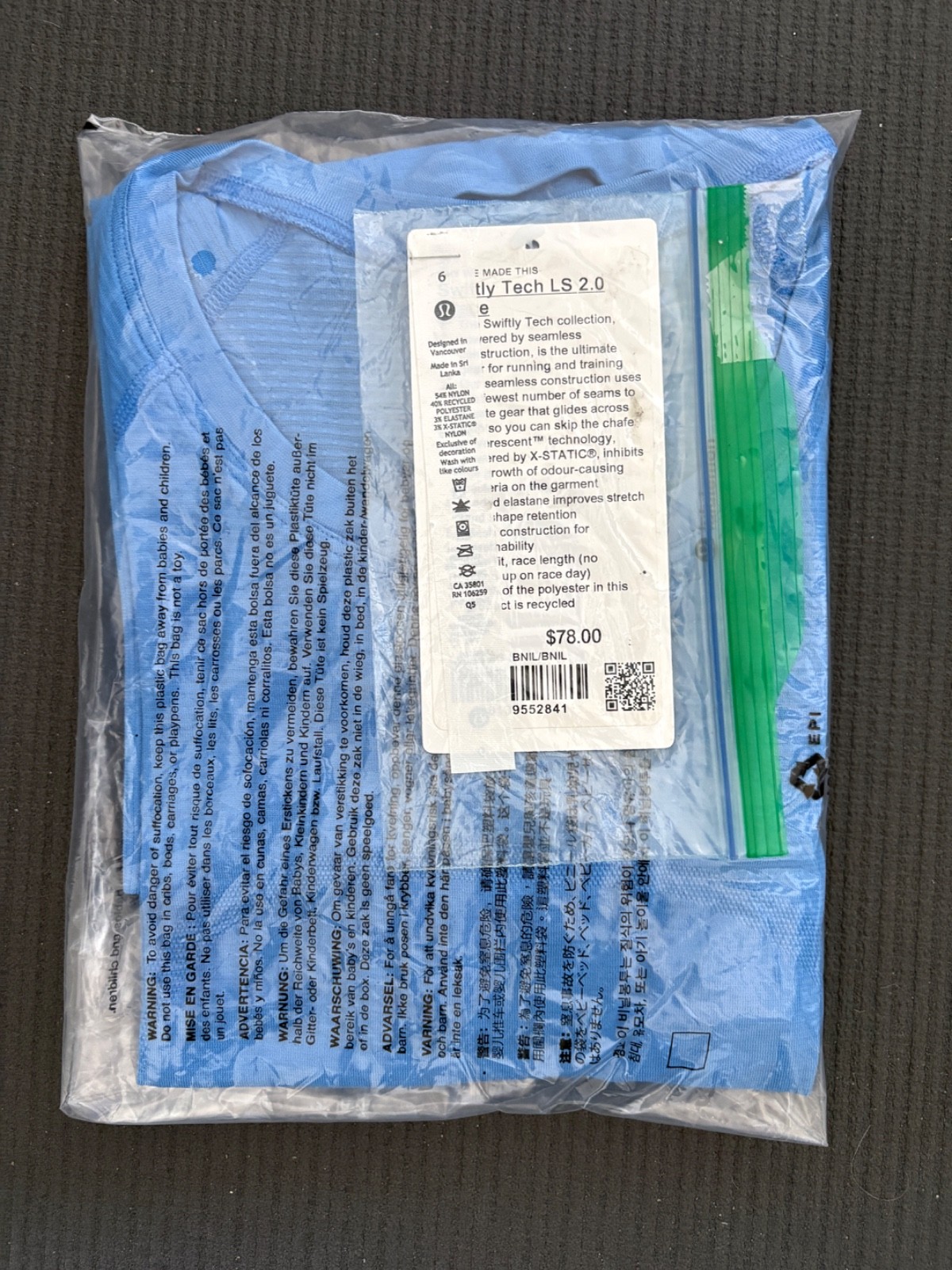 Lululemon Swiftly Tech 2.0 Race sz 6 Blue Nile