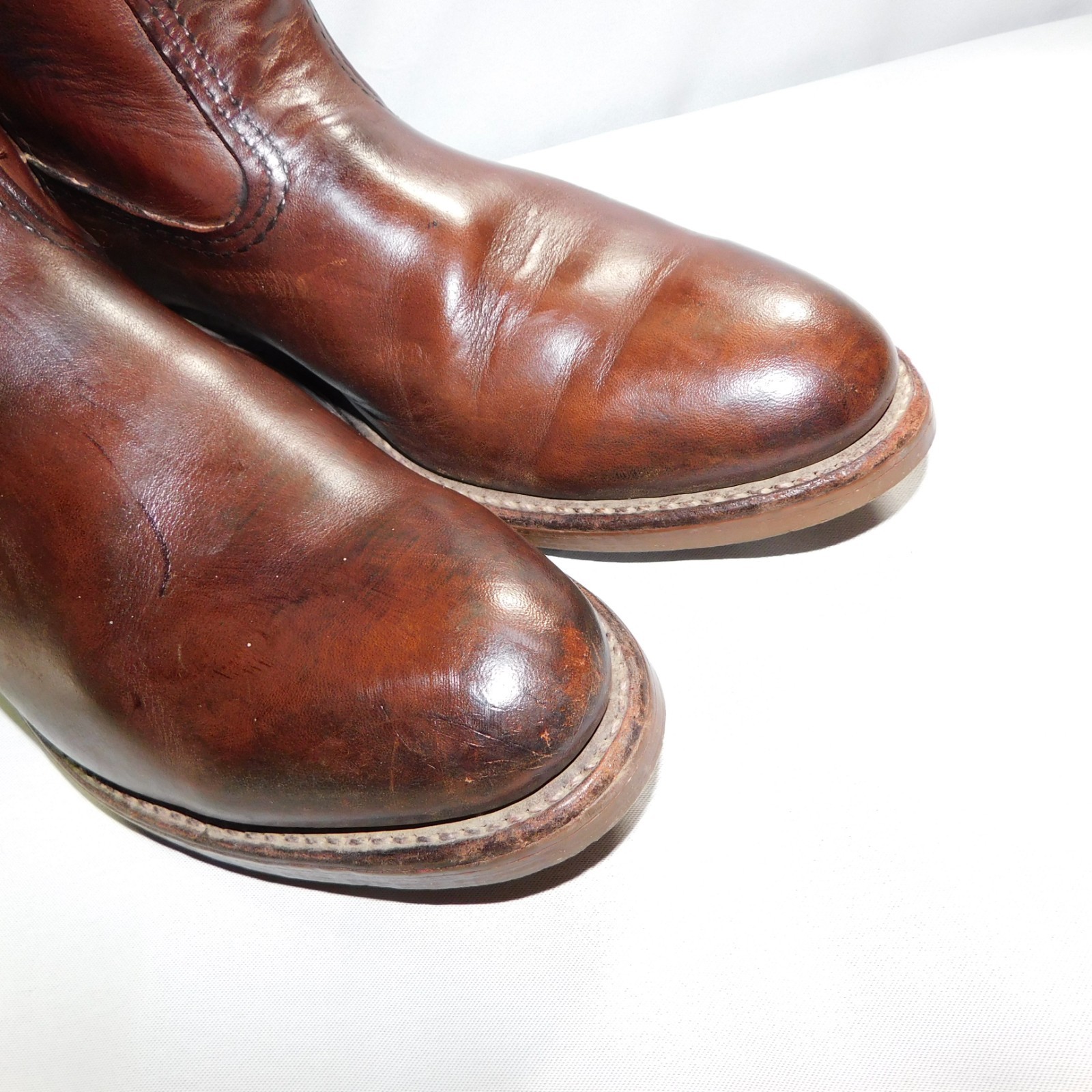 Red Wing Mens 10 B NARROW 1155 Pecos Brown Leather Boots Soft Toe USA VTG