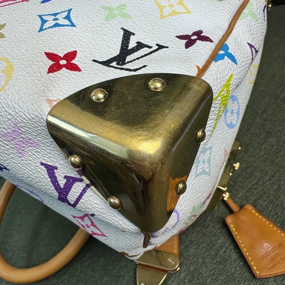 Louis Vuitton LV Monogram Multicolore White Blanc Speedy 30