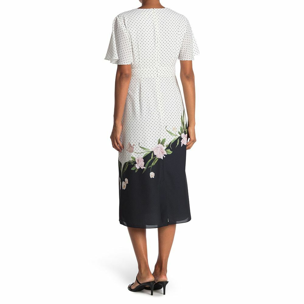 NEW, Ted Bow Danee Elderflower Midi Dress in White – Size 1 US 4 #D4585