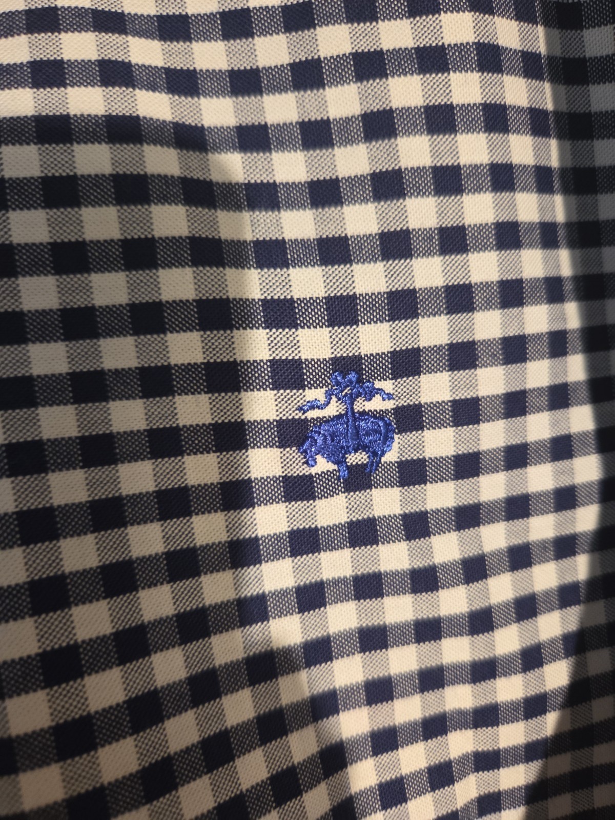 NWOT Brooks Brothers Gingham Button Down Mens XL Navy White Regent Fit Non-Iron