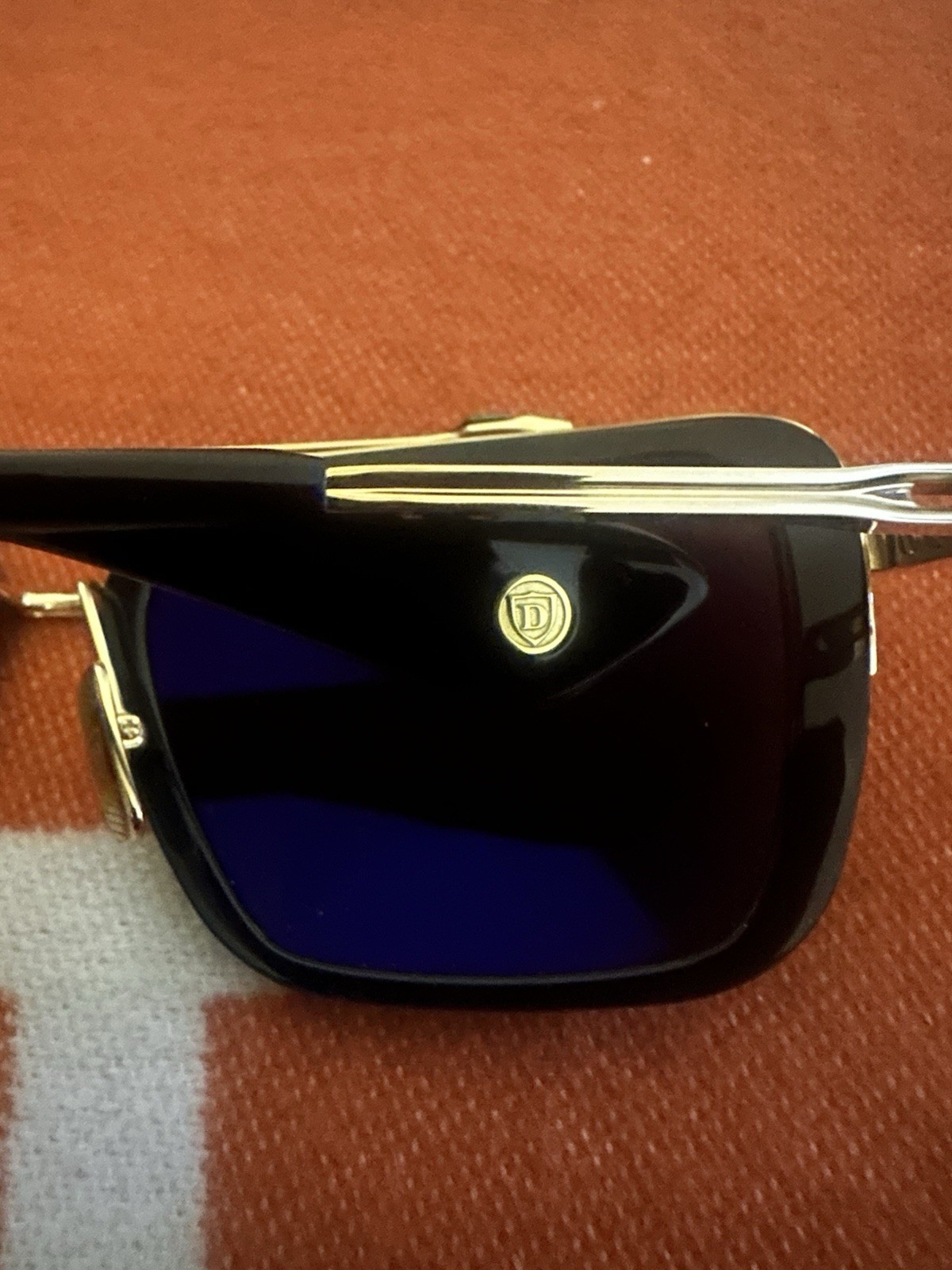 Dita Mach Seven Square Sunglasses DTS412-A-01 Yellow Gold Matte Black