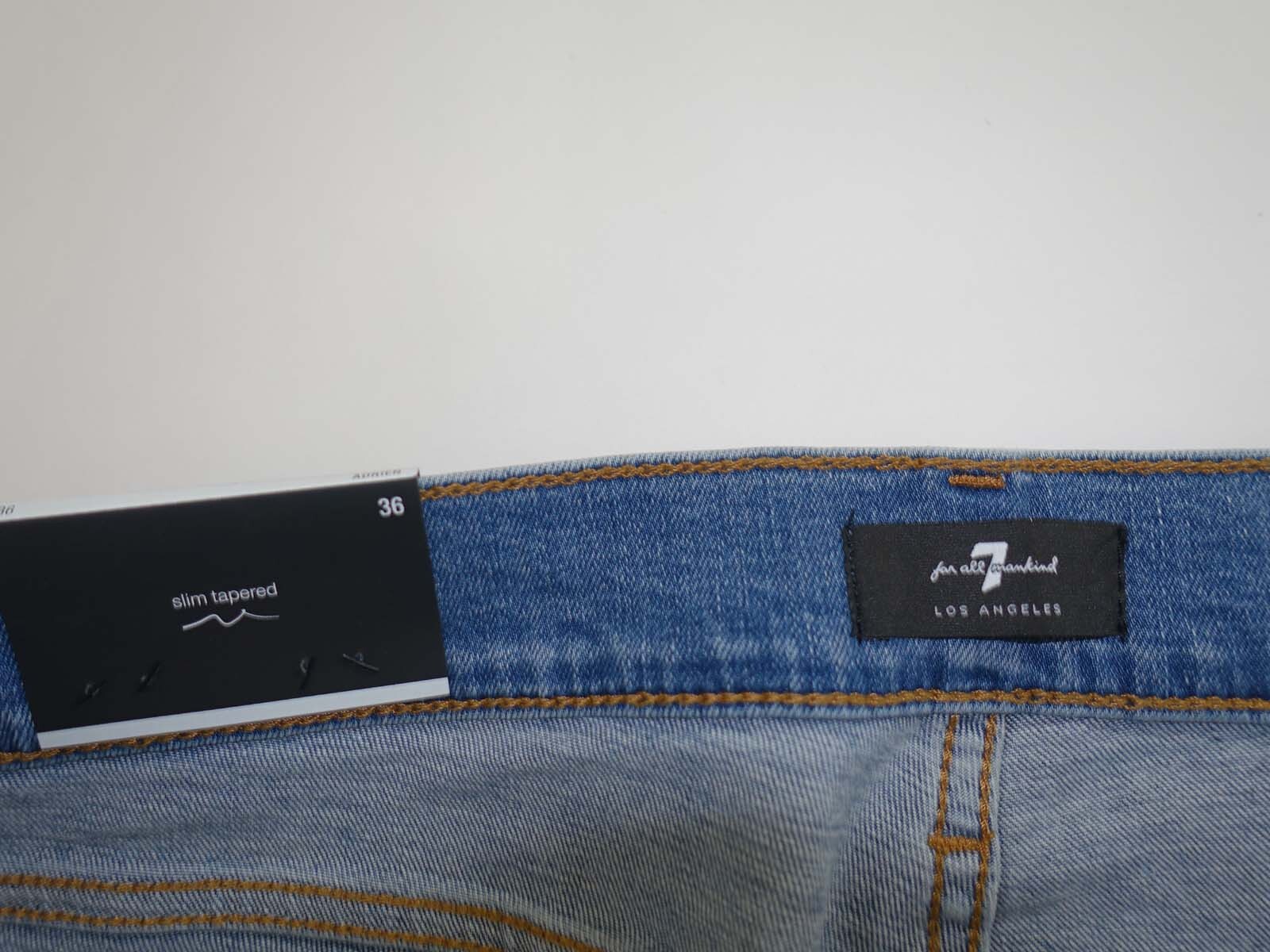 7 For All Mankind Men’s Adrien Slim Tapered Jeans Size 36 x 32 NWT Laguna Wash