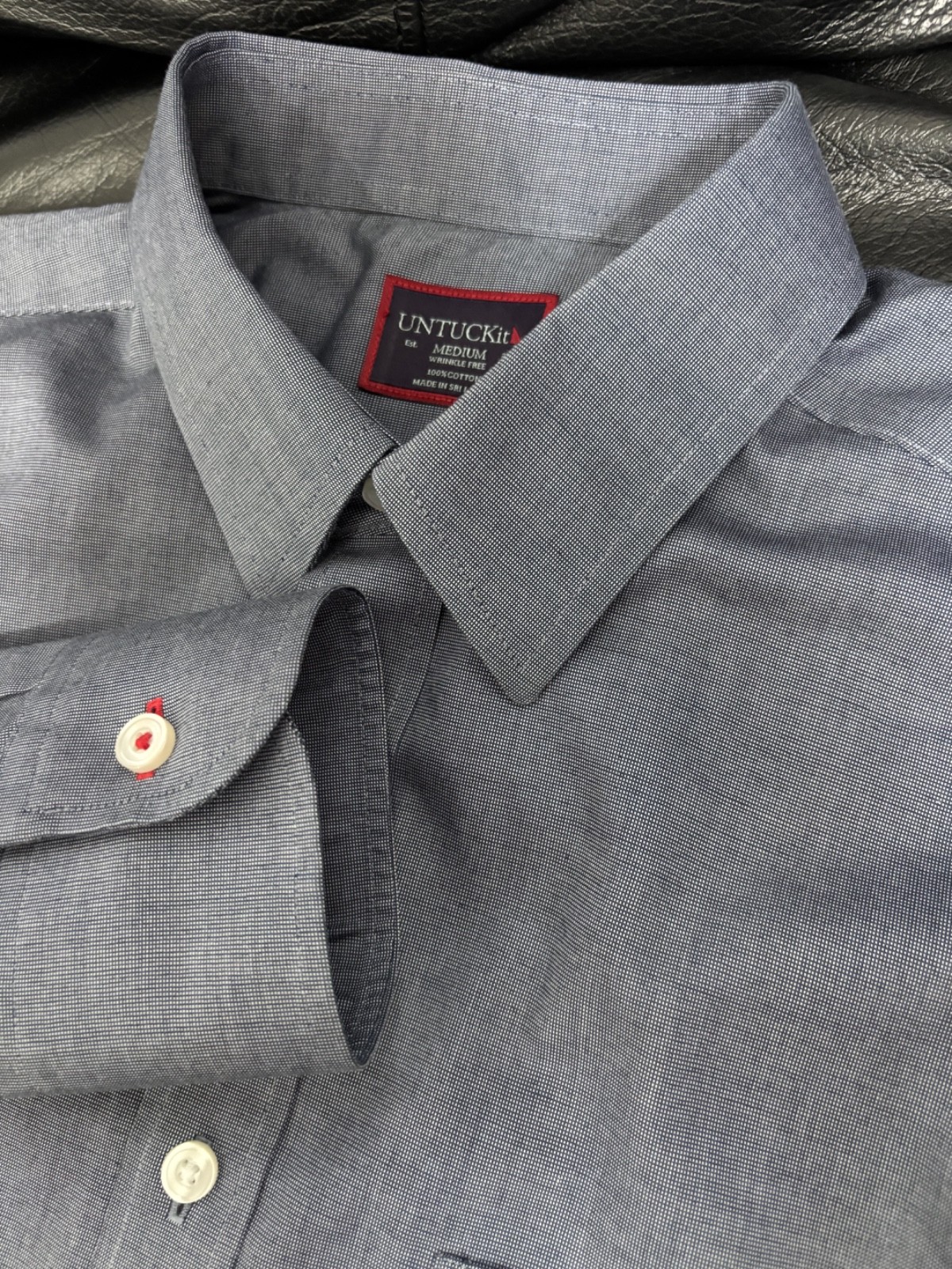 UNTUCKit Shirt Mens Blue Plaid Slim Fit Wrinkle Free Button Up Cotton Medium