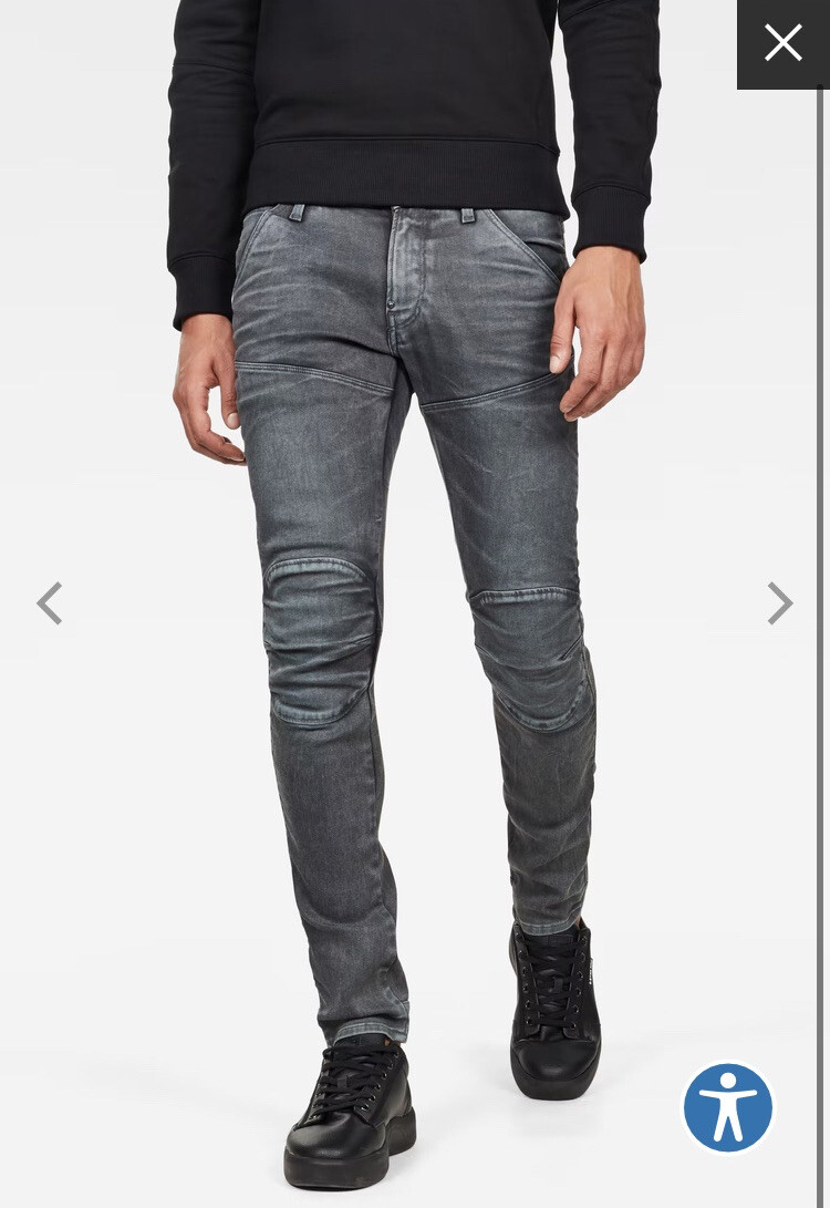 G-Star Raw Men’s 5620 Skinny Jeans Dark Aged Cobler Gray New