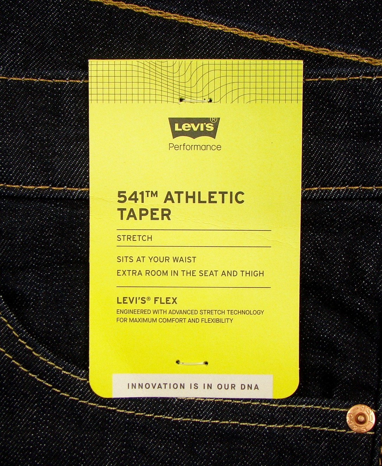 New Levis 541 Men’s Jeans Athletic Taper 40X30 DARK BLUE Stretch FREE SHIPPING