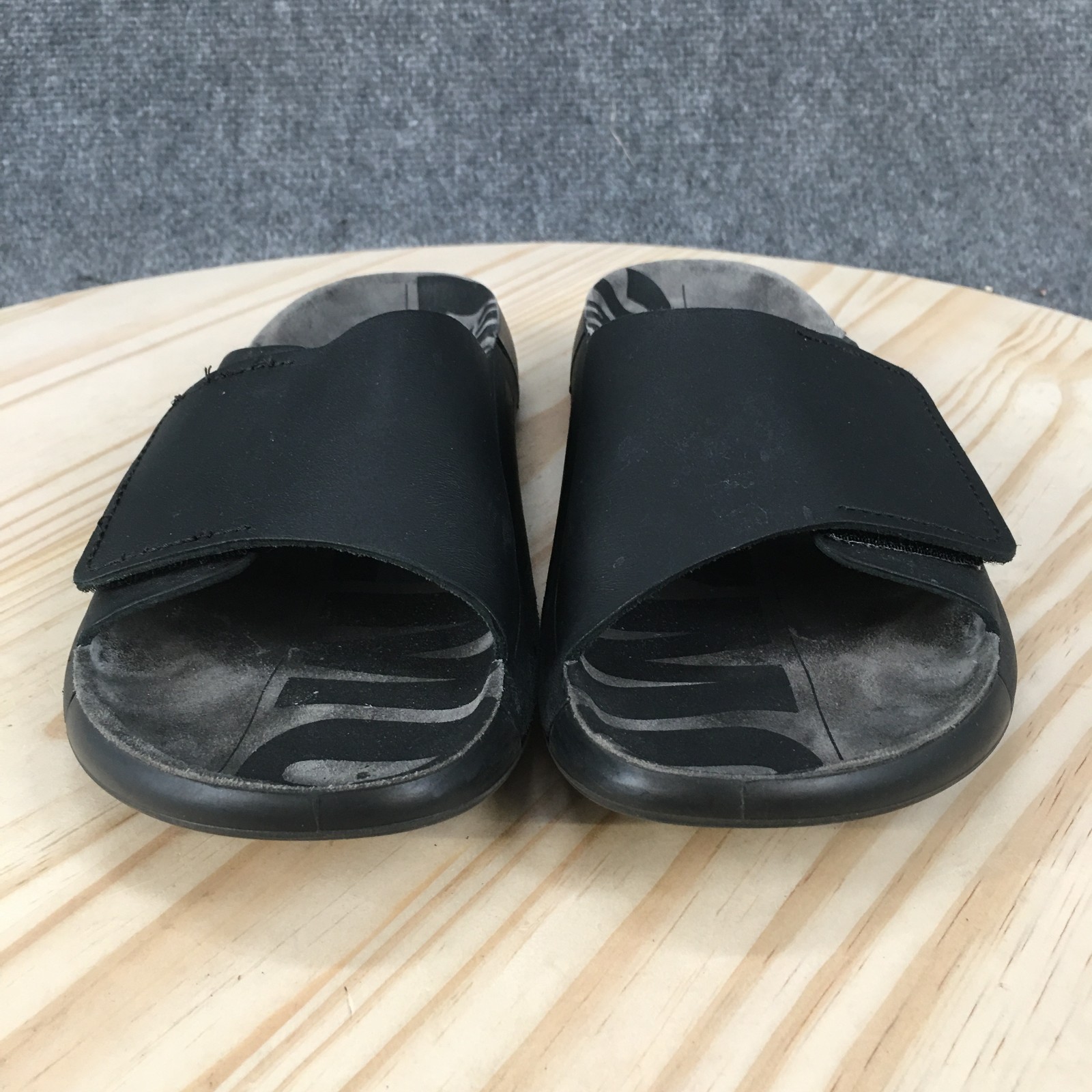 ECCO 2nd Cozmo Sandals Womens 40 Casual Slip On One Band Slide Black Leather