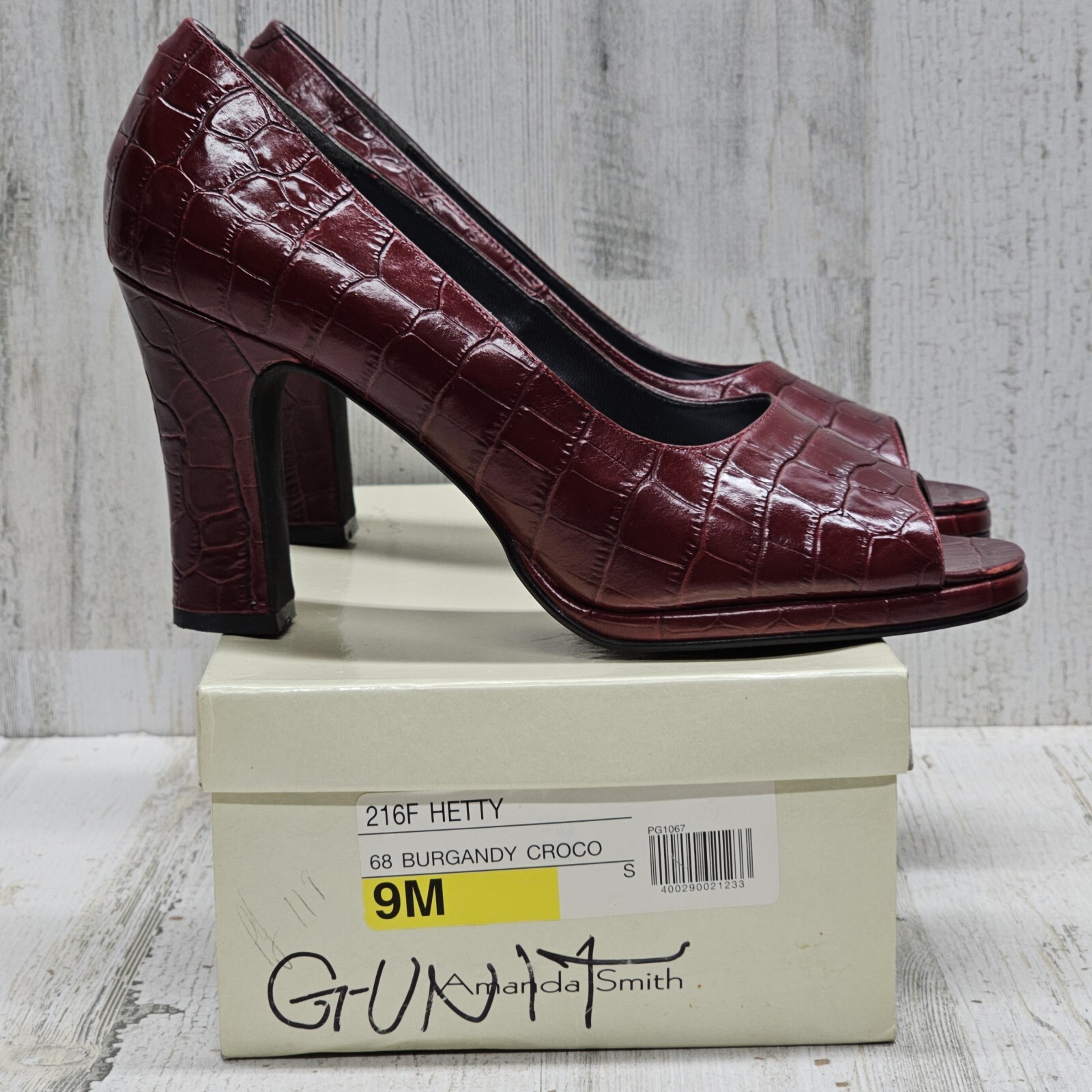 Amanda Smith 9M Leather Open Toe Heels Pump High (3-3.9 in)