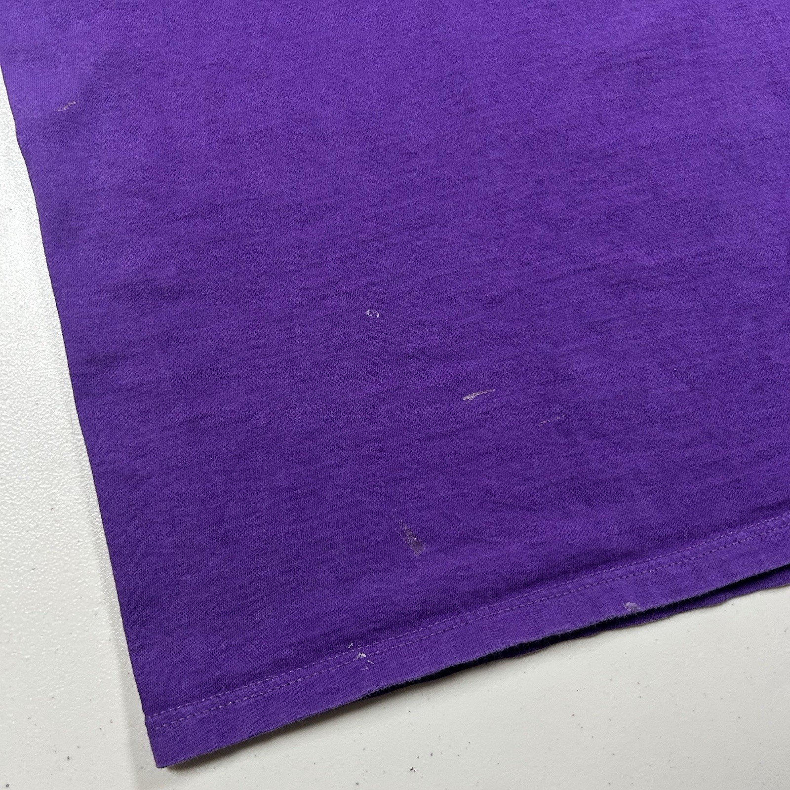 Vintage 90s Russell Athletic Blank Pocket Tee Purple Made in USA Cotton Men’s XL