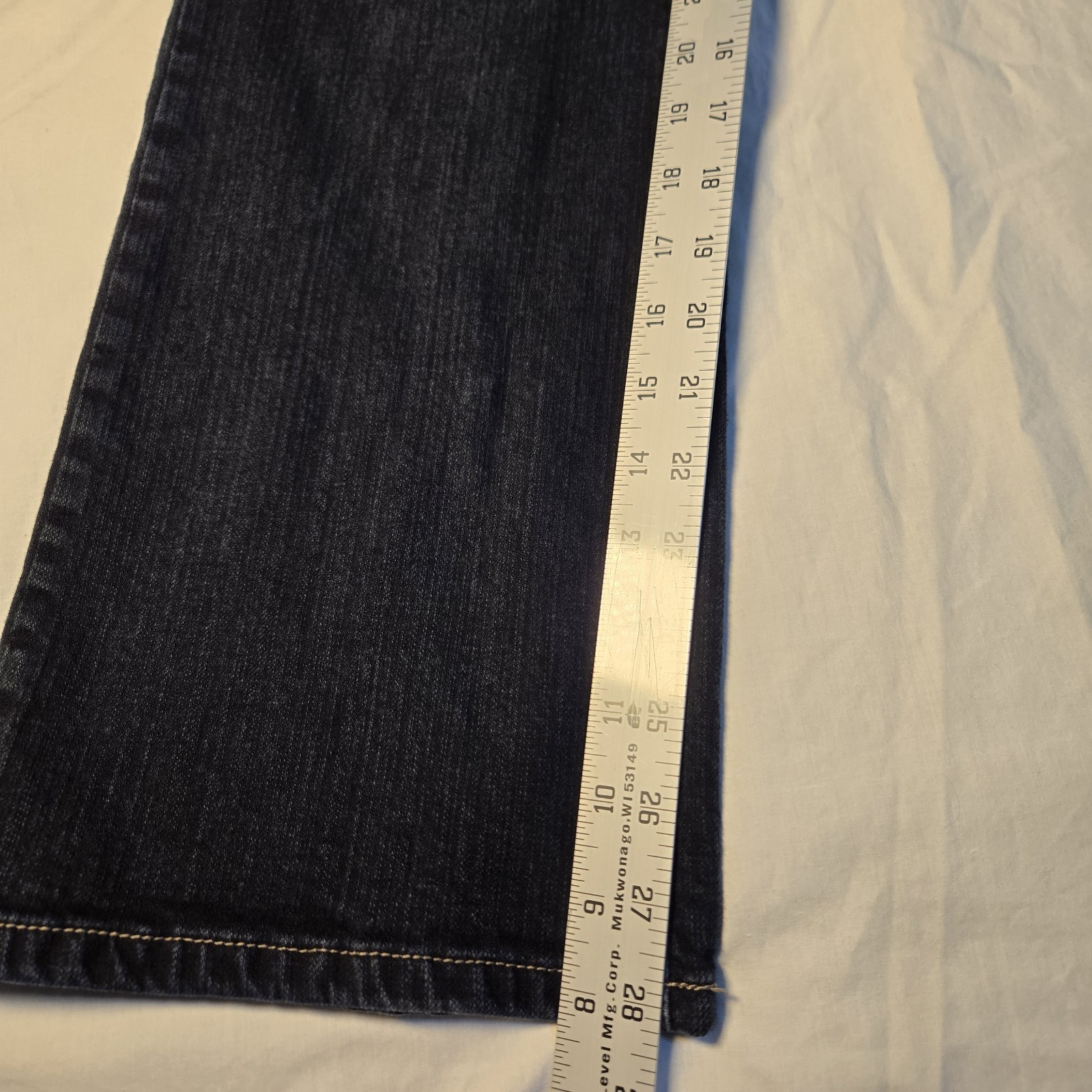 Chico’s Platinum Jeans Dark Pockets Bootcut Leg Sz 10 Short 30″ Waist (Tag 1.5)