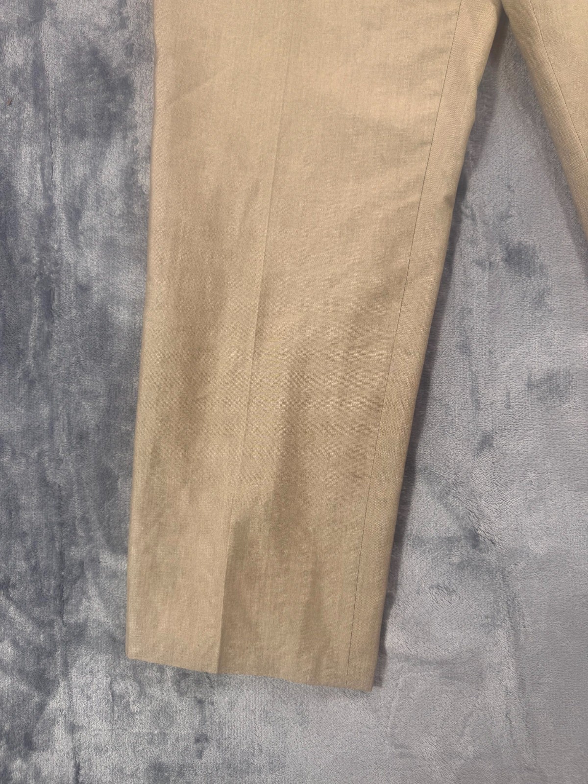Dress Pants Mens 32×32 Khaki Flat Front Slash Pockets Straight Leg Formal