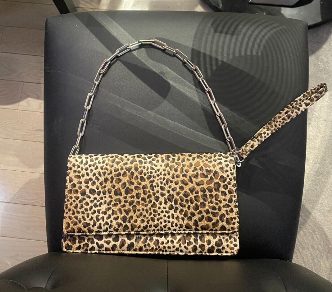 FOR CLUBBING! Charter Club Leopard 5.5″ x 10″ Combo Wristlet/Shoulder Purse