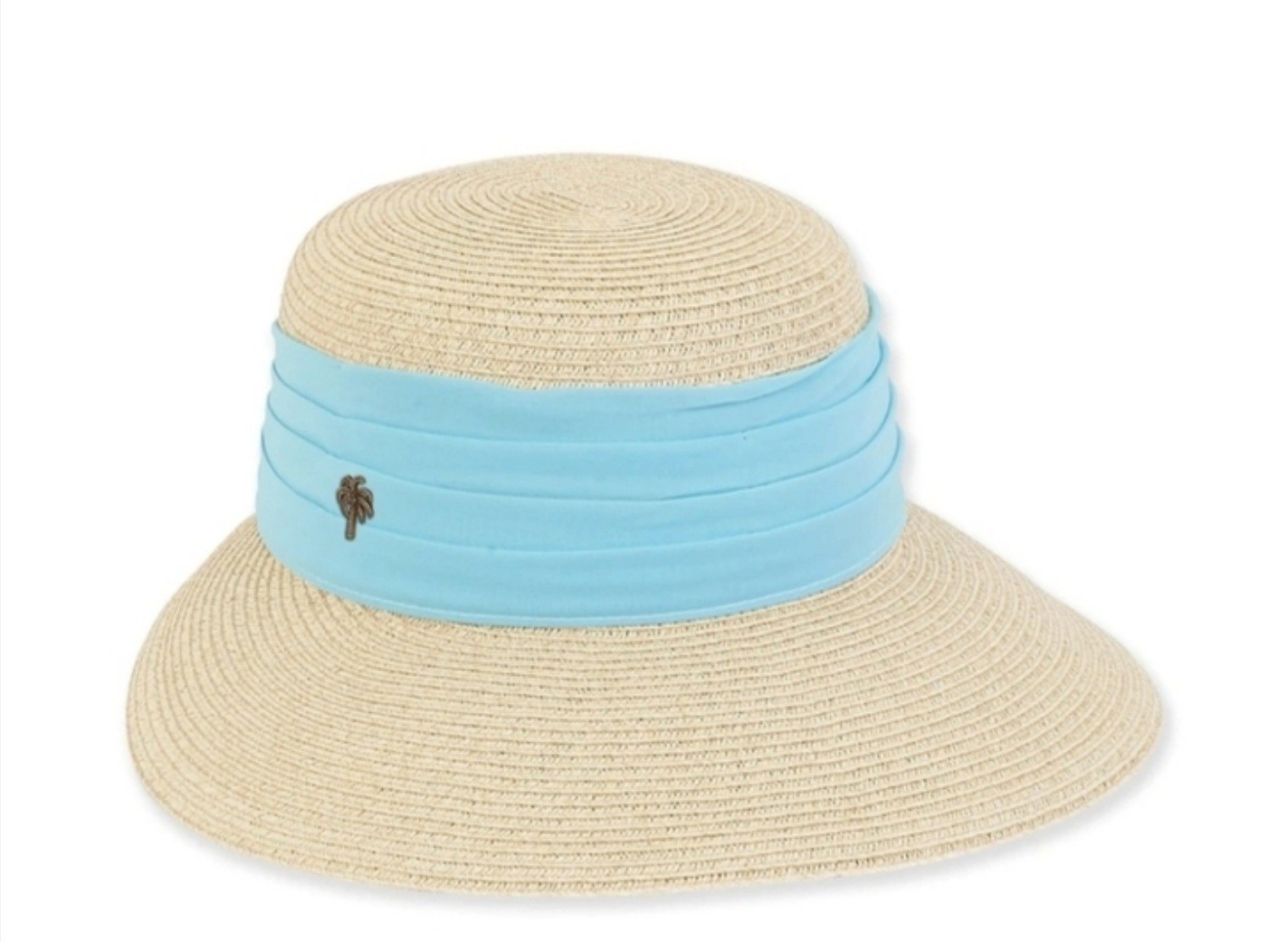 Sun N’ Sand Paper Braid Straw Chiffon Visor Hat UPF 50+ NWT RETIRED 1 Left!