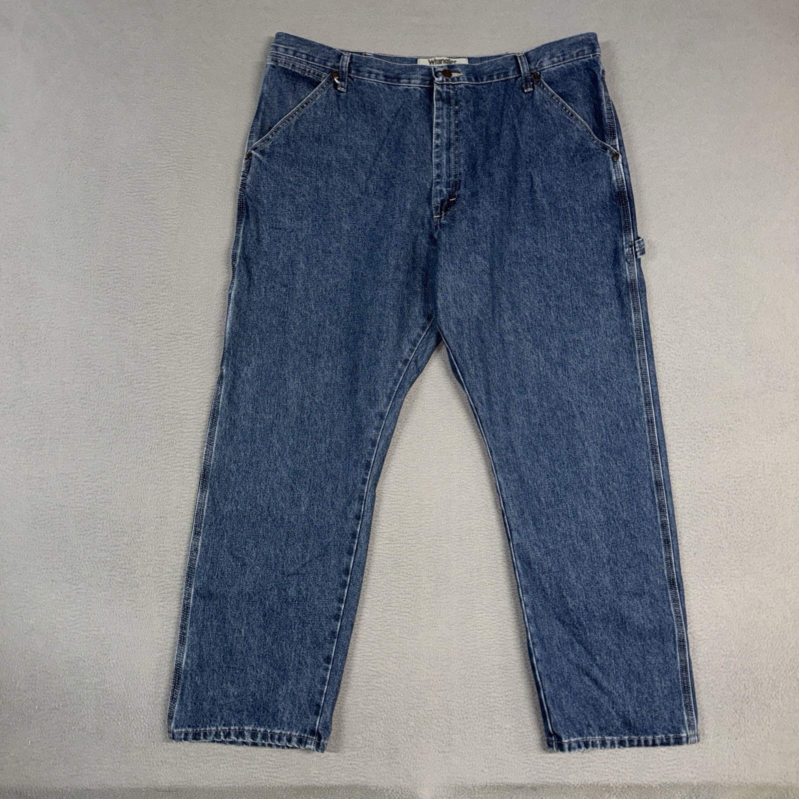 Wrangler Authentics Jeans Mens 40×30 Blue Straight Carpenter Denim Cotton Blend