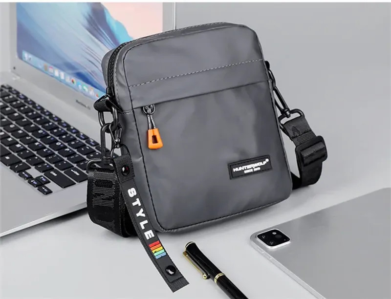 Simple Mini Men Crossbody Bag For Phone Side Bag Casual Waterproof PU Leather