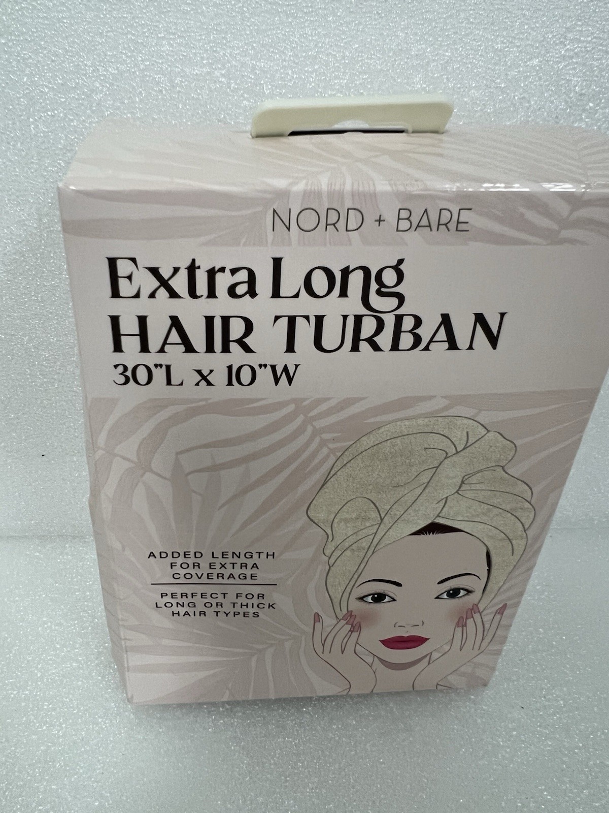Nord & Bare Extra Long Hair Turban Towel-New In Box 30Lx10W
