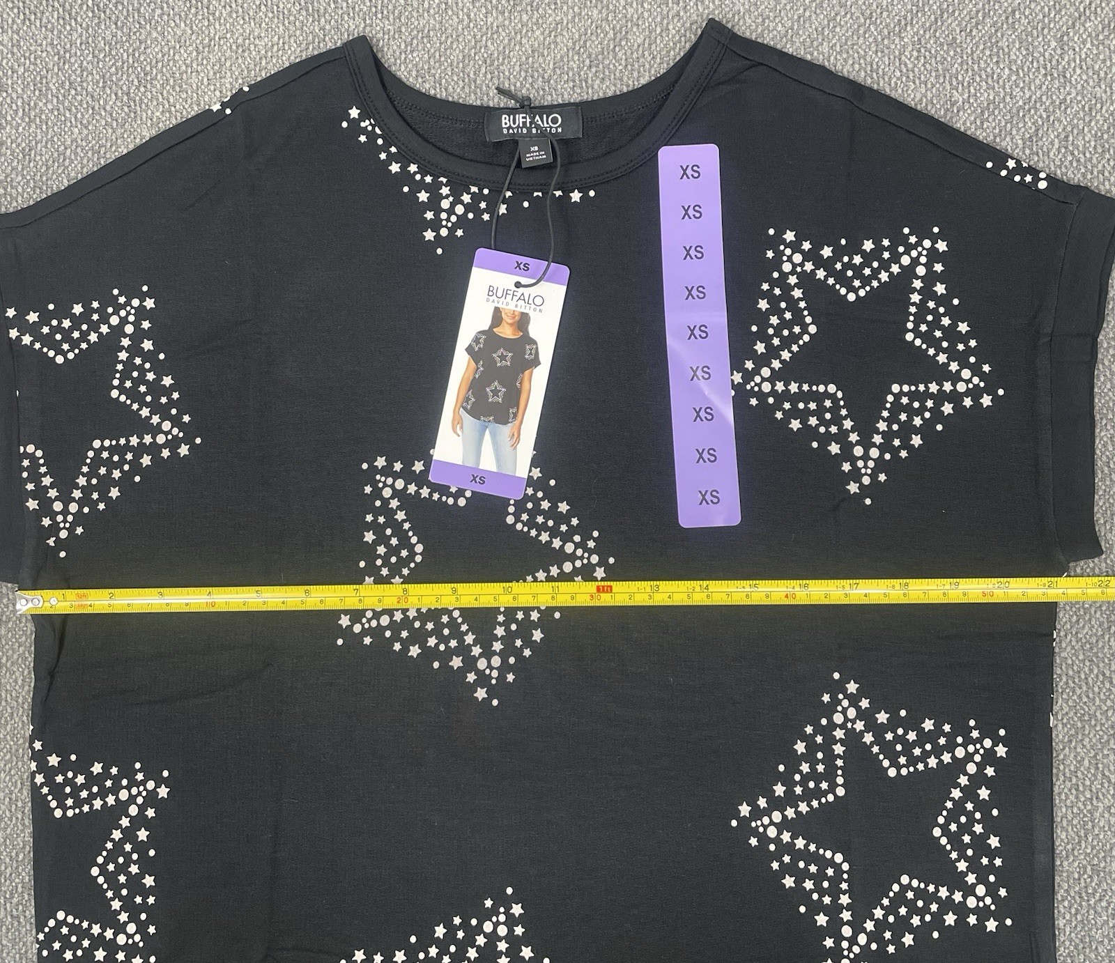 Buffalo Ladies French Terry Short Sleeve Top Pick Size Pink, Black or Lilac NWT