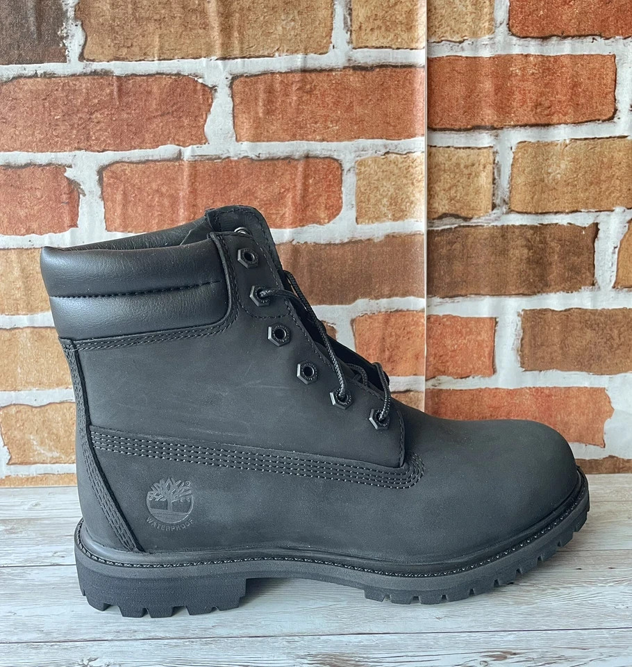 Timberland Waterville 6-Inch Double Collar Black Women’s Boot TB 0A15QY001 SZ 8