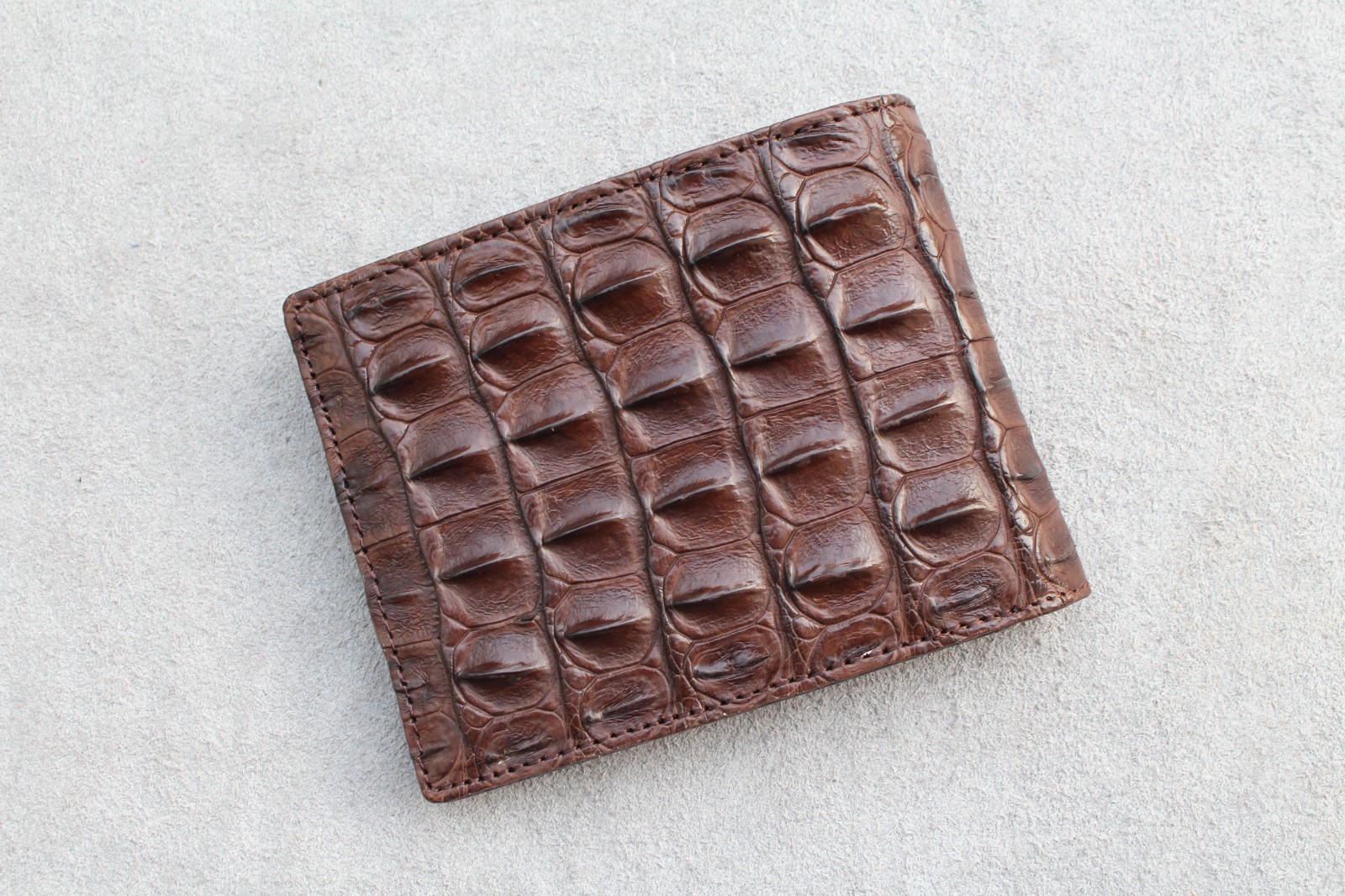 Brown Real Crocodile Alligator Hornback Skin Leather Men’s Bifold Wallet #L71