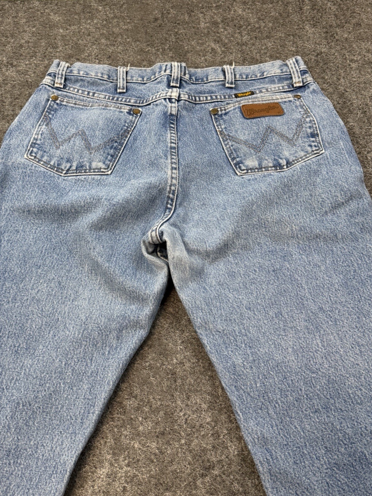 Vintage Wrangler 47 Jeans 34×36 Regular Fit Light Wash Made Mexico Y2K Denim