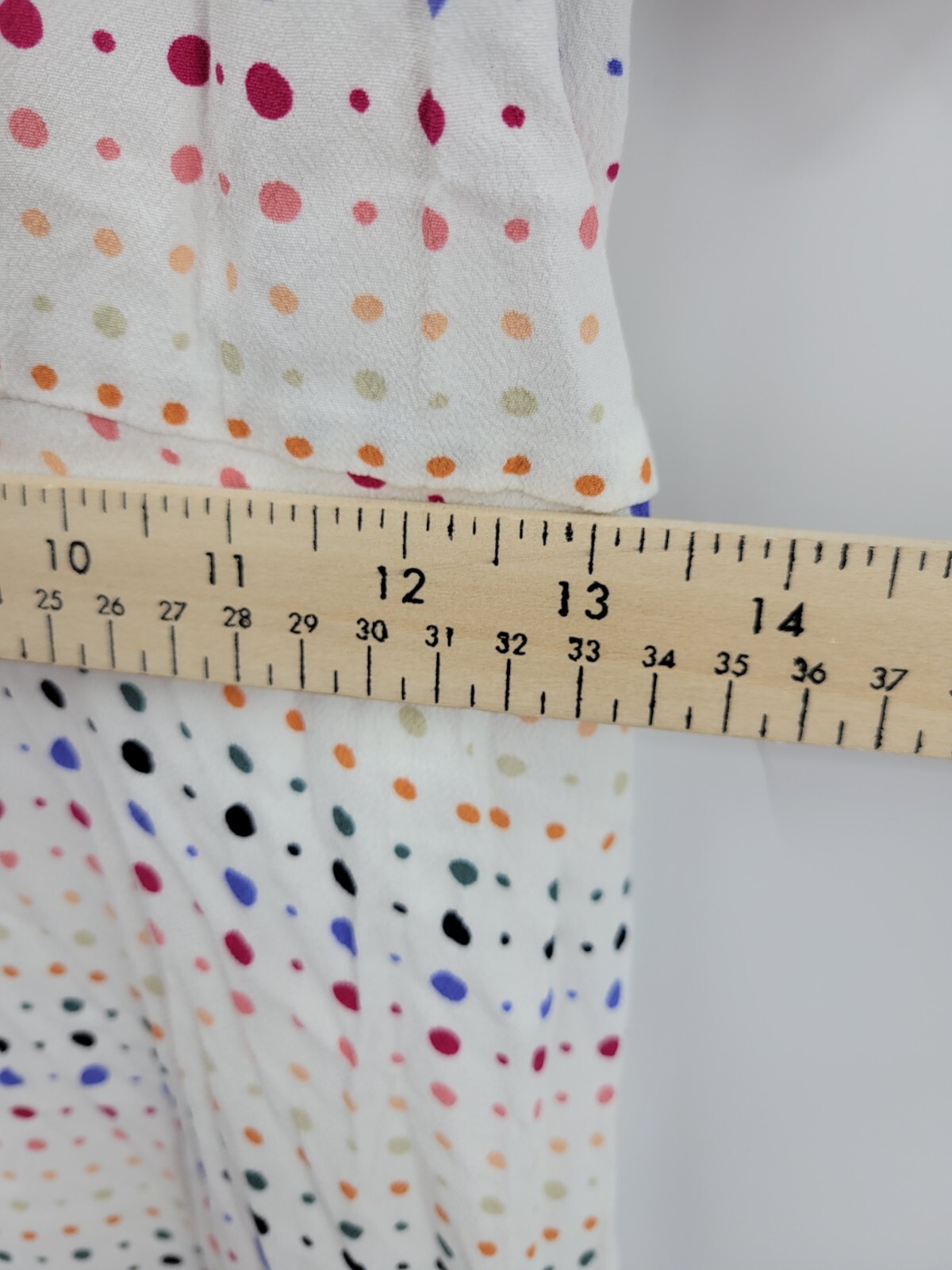 Ann Taylor Loft Dress Womens 2 White Rainbow Dot Print Puff Sleeve Flowy Boho