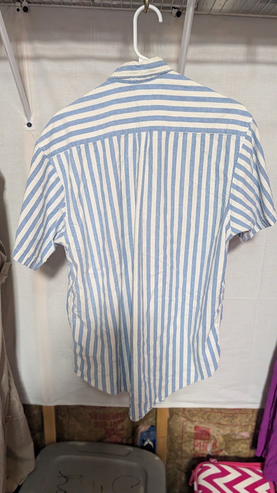 Duck Head Mens L Blue White Plaid Button Up Shirt VINTAGE