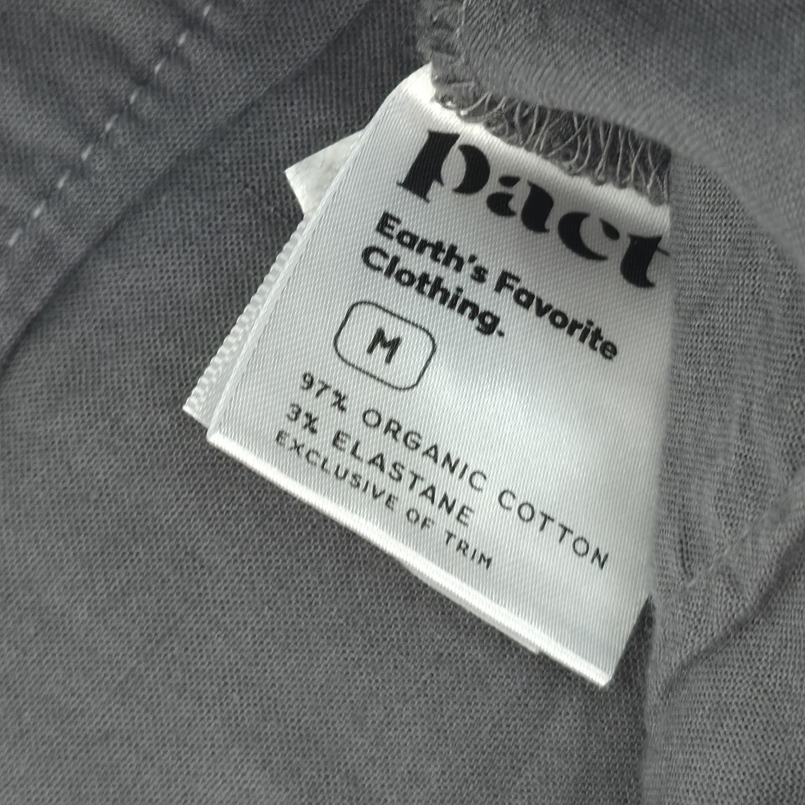 Pact Men’s Sz Medium Grey Canvas Pant Durable Bottoms Organic Cotton New