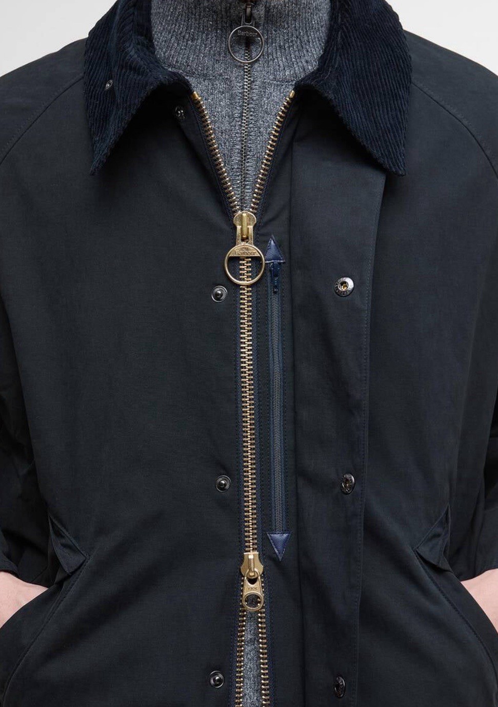 BARBOUR SiZE 42 = L/XL OS TRANSPORTER CASUAL JACKET NAVY BLUE NEW NWT $400.00