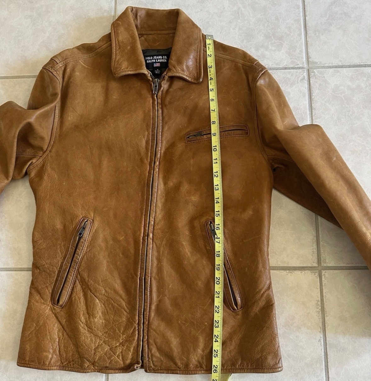 Polo Jeans Co. Ralph Lauren Distressed Workwear Leather Jacket