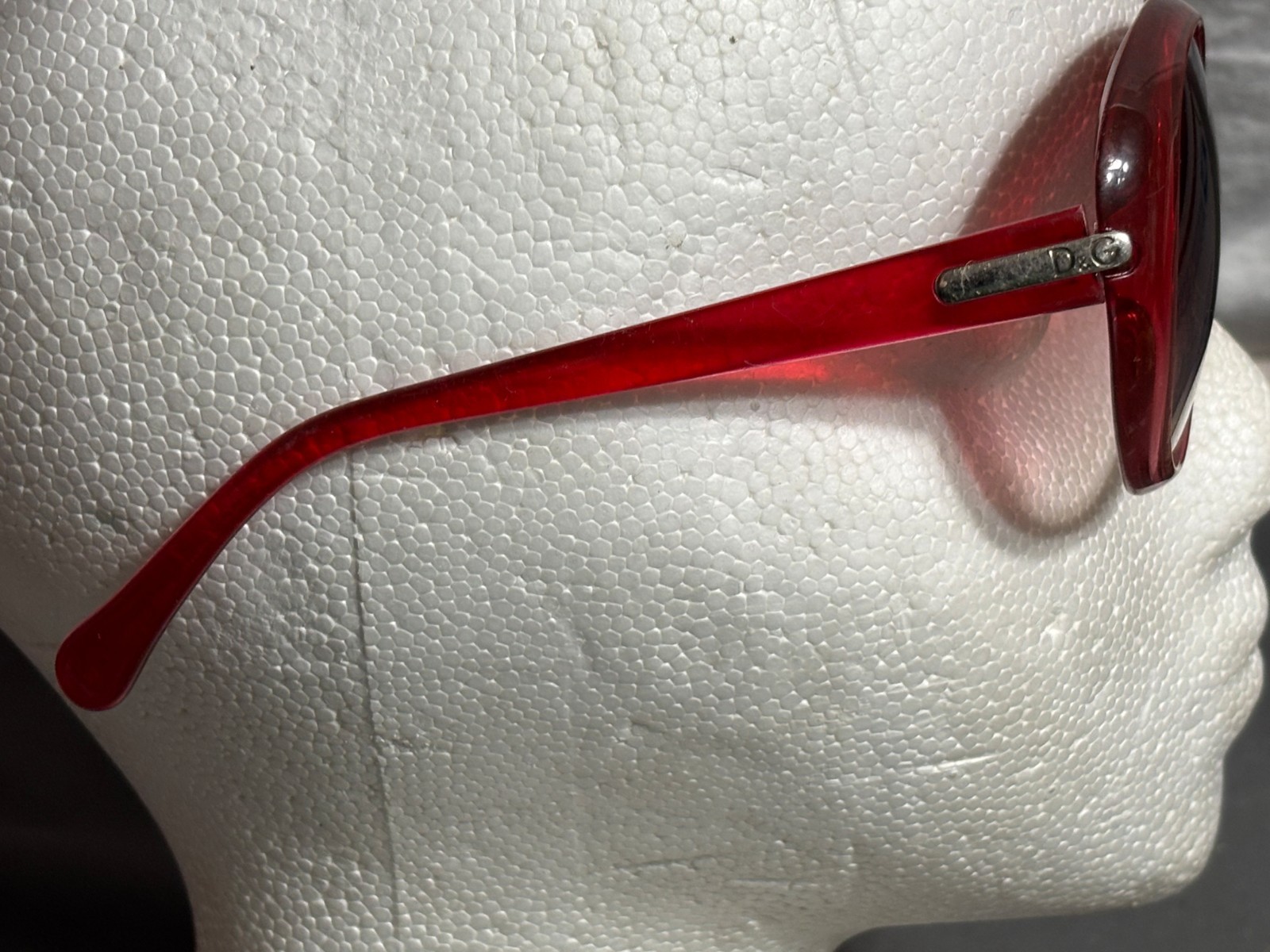 Vtg Y2K DOLCE GABBANA 8085 Ruby Red OVERSIZED women men SUNGLASSES 1785/8H 58/18