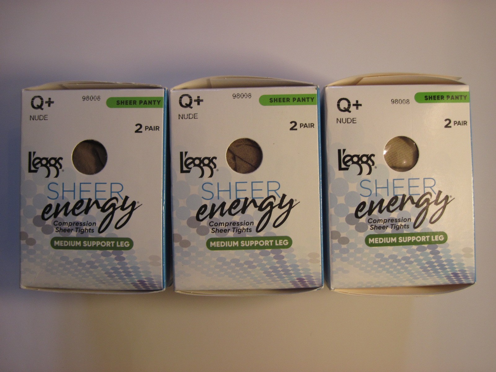 6 Pair NUDE Size Queen Q+ L’eggs Leggs Sheer Energy Sheer to Waist Pantyhose