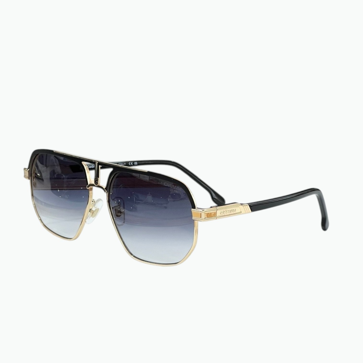 CARRERA 1062-S Luxury Black Gold Blue Gradient 60口15-145 Sunglasses New w/ Case