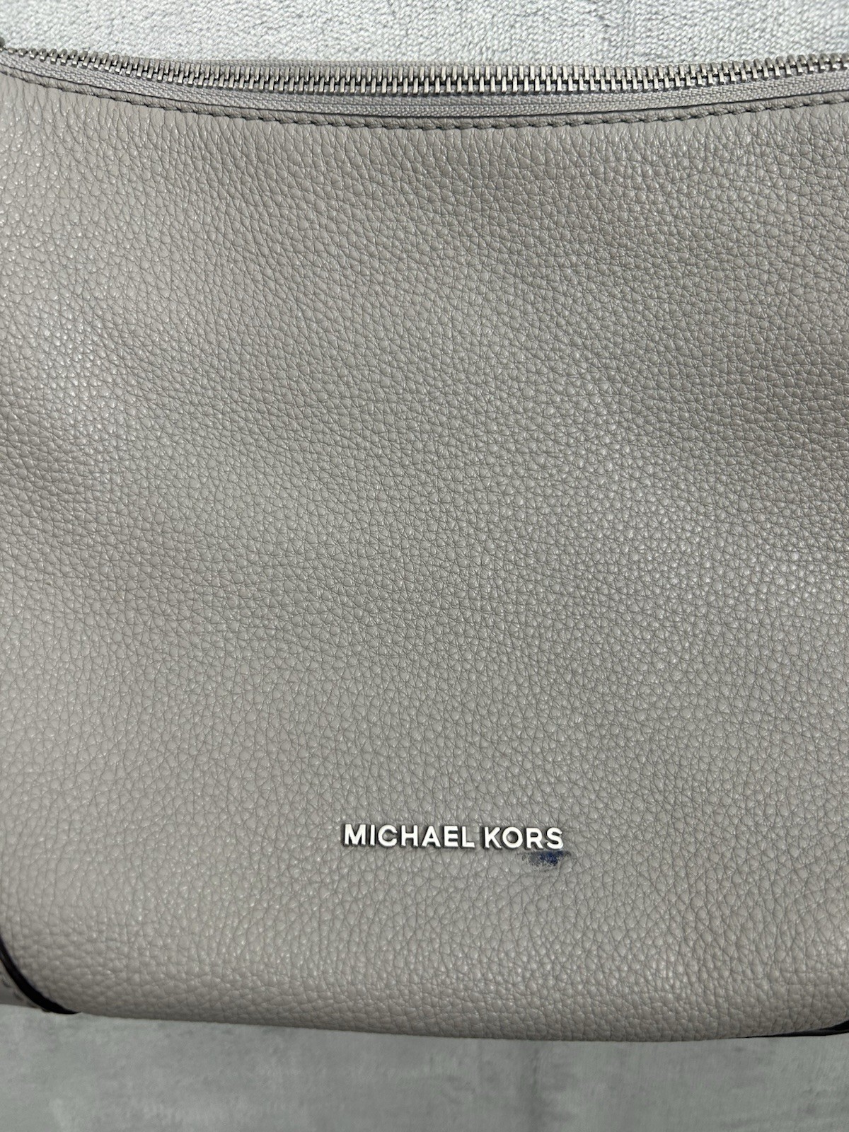 Michael Kors Crosby Pebble Leather Messenger Shoulder Crossbody Bag Purse Gray