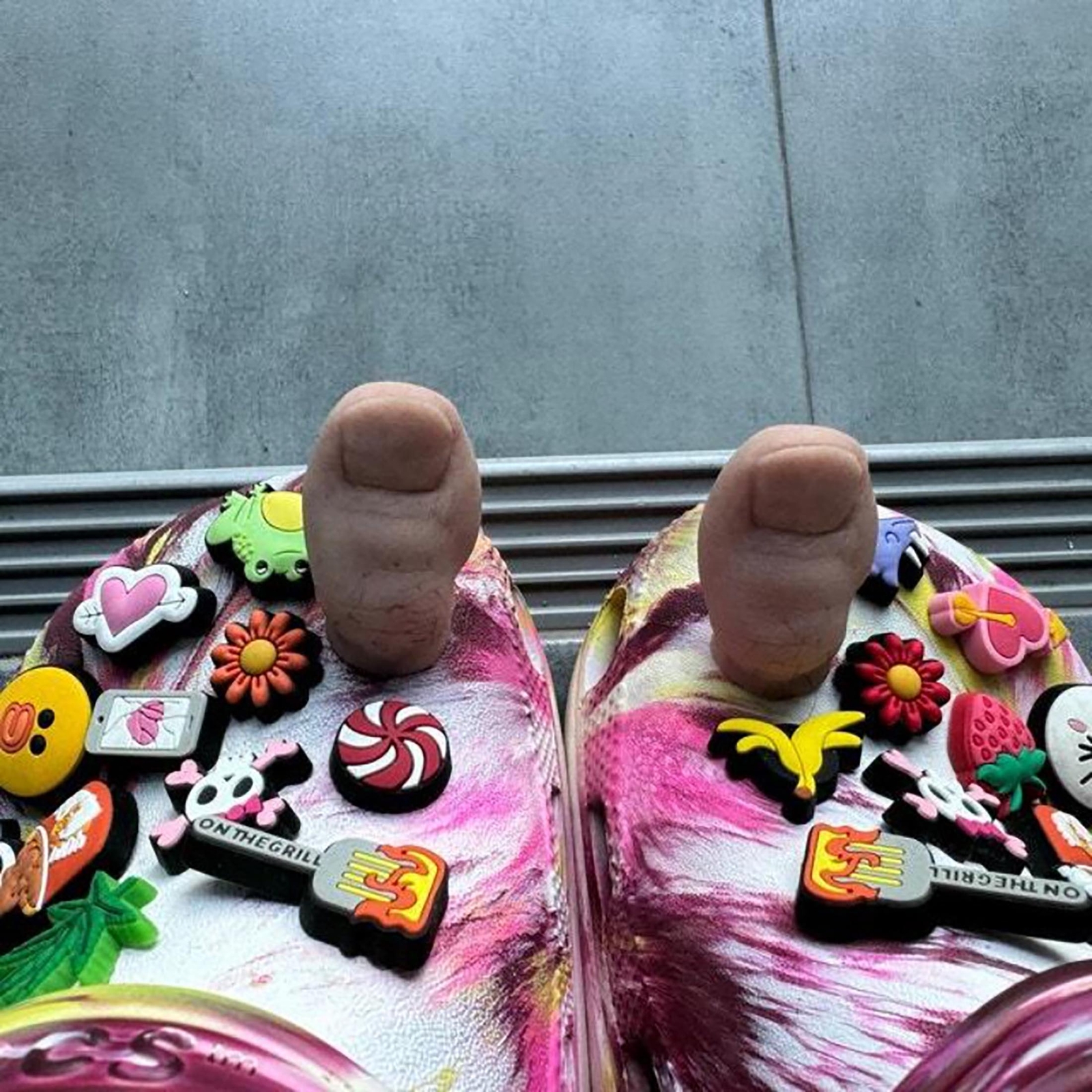 3D Funny Big Toe Croc Charms Durable Bald Styles for Women Men