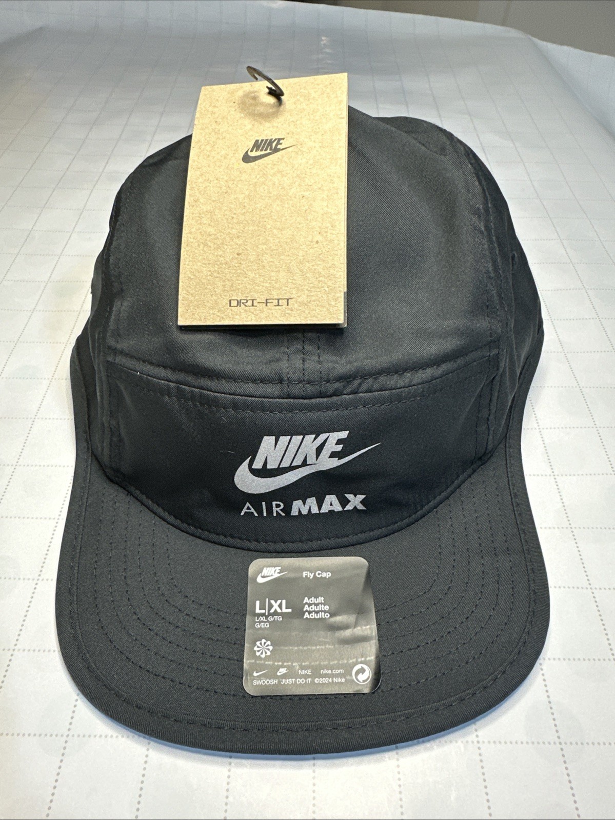 Nike Dri-Fit Air Max Fly Cap Unstructure 5 Panel Black HJ1903-010 Size L/XL NWT