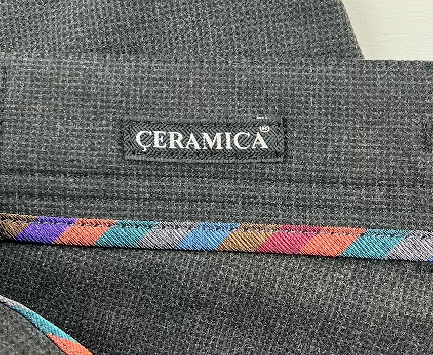 Alberto Ceramica Modern Fit Smart Squares Charcoal Gray Stretch Mens 38×28