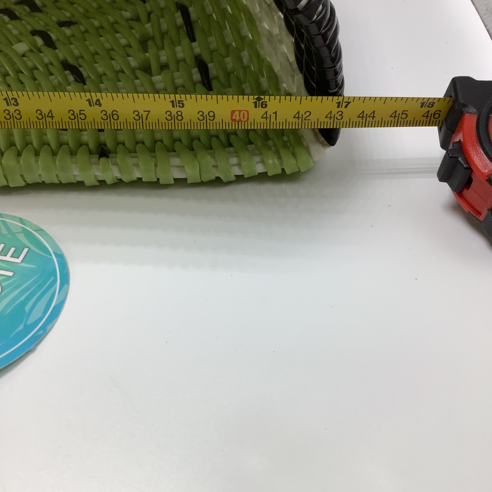 Lime Semi Circle Watermelon Shape Plastic Bag Beach Tote Woven Bag Top Handle