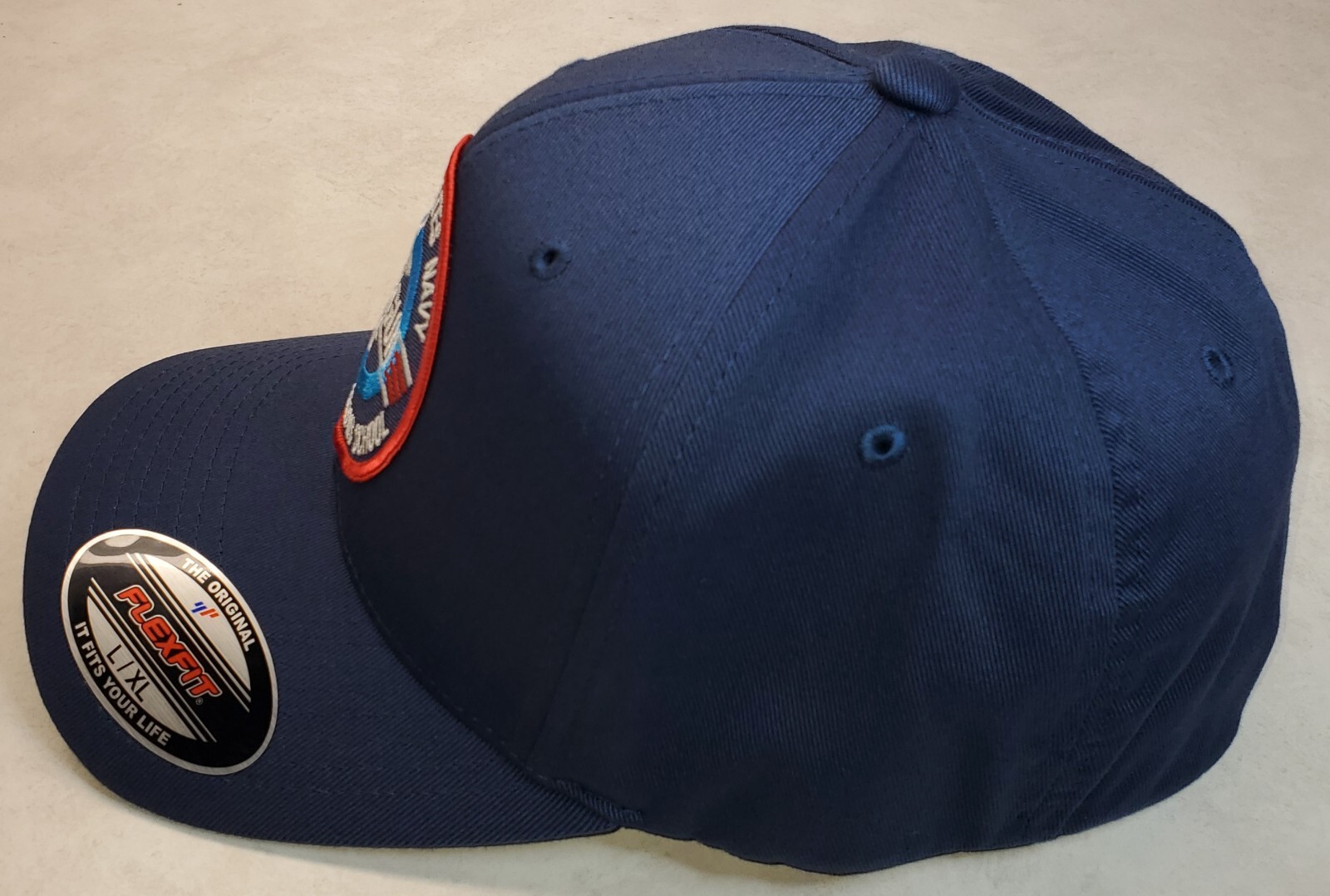 Top Gun Patch on Flexfit Style 6277 Hat / Navy Blue – L/XL 7 1/8″ – 7 5/8″